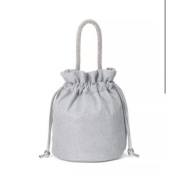 Victoria’s Secret VS glitter mini drawstring top handle bucket Bag pouch purse - Picture 3 of 8